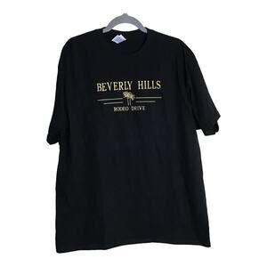 Gilden Unisex Rodeo Drive  Beverly Hills Black Tee  Shirt black  Sz. XL NWOT